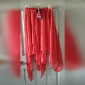 Eurotard Chiffon Red Asymmetrical Petal Skirt